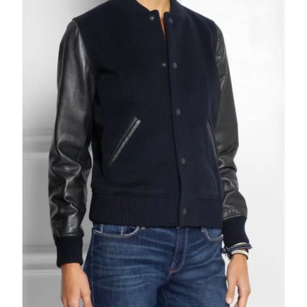 COPY - APC Leather-paneled bomber jacket